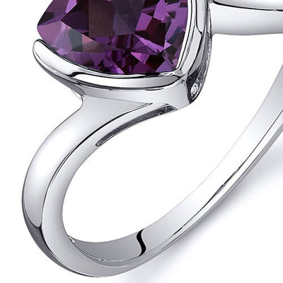 Alexandrite Ring Sterling Silver Trillion Shape 2.5 Carats