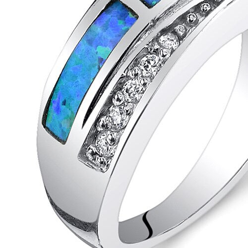 Fiery Blue Opal Ring Sizes 6 to 8 Style