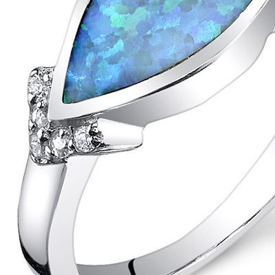 Powder Blue Opal Ring Sizes 6 to 8