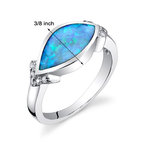 Powder Blue Opal Ring Sizes 6 to 8