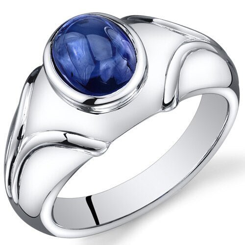 Mens 3.5 cts Blue Sapphire Sterling Silver Mens Ring Sizes 8 To 13