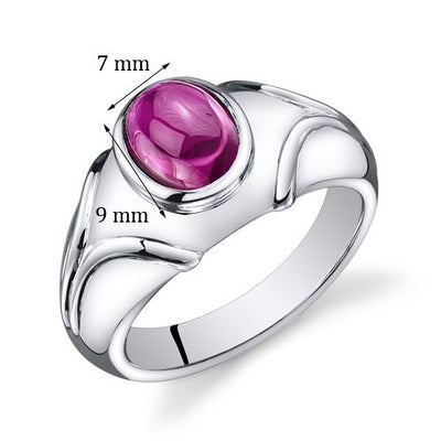 Mens 3 cts Ruby Sterling Silver Mens Ring Sizes 8 To 13