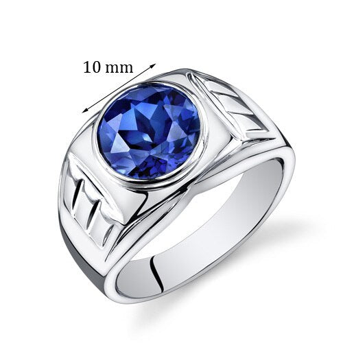 Blue Sapphire and Diamond Sterling Silver Ring - Size cheapest 8