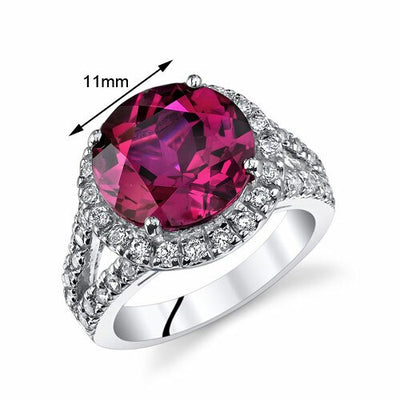 Ruby Ring Sterling Silver Round Shape 6.75 Carats