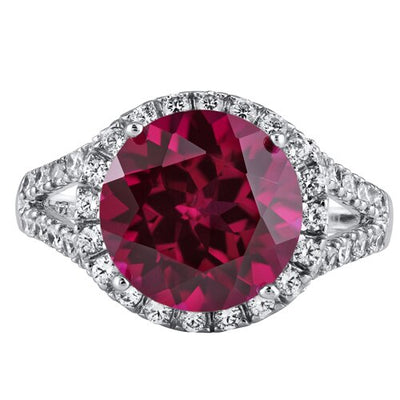 Ruby Ring Sterling Silver Round Shape 6.75 Carats