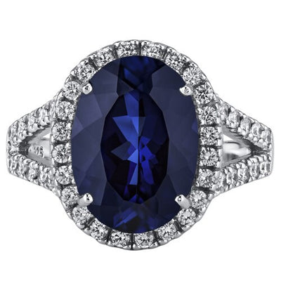 Blue Sapphire Ring Sterling Silver Oval Shape 8.5 Carats