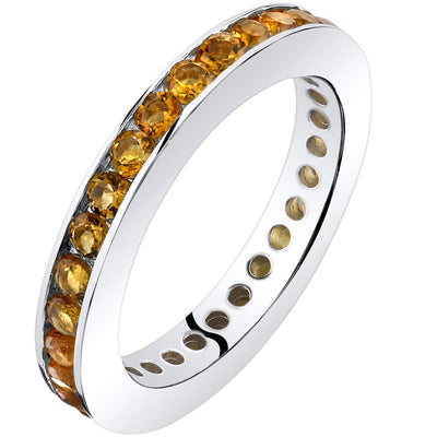 Citrine Eternity Band Ring Sterling Silver 1.00 Carats Sizes 5-9