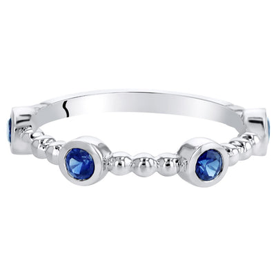 Created Blue Sapphire Dainty Stackable Ring In Sterling Silver Sr11968 alternate view and angle
