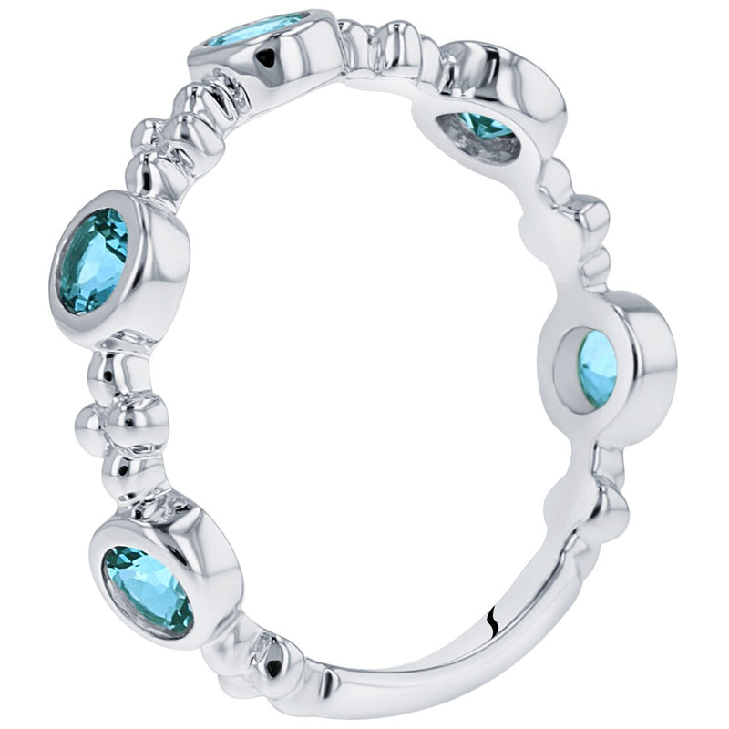 London Blue Topaz Tiara Stackable Ring In Sterling Silver Sr11976 additional view, angle, and on model