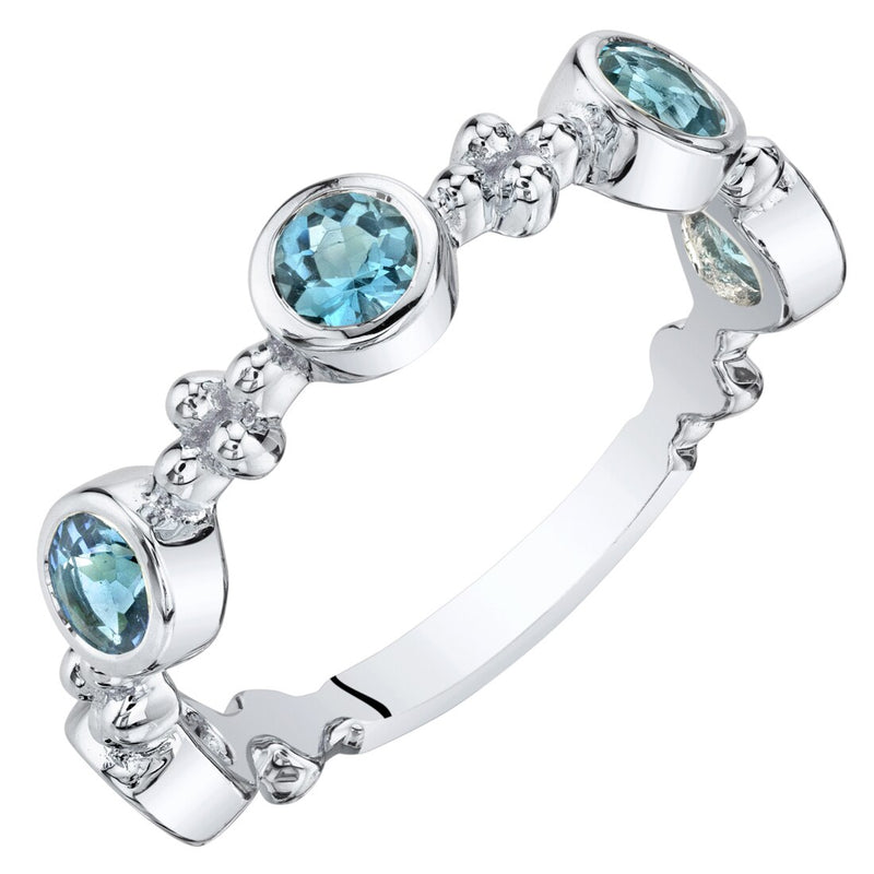 London Blue Topaz Tiara Stackable Ring Sterling Silver