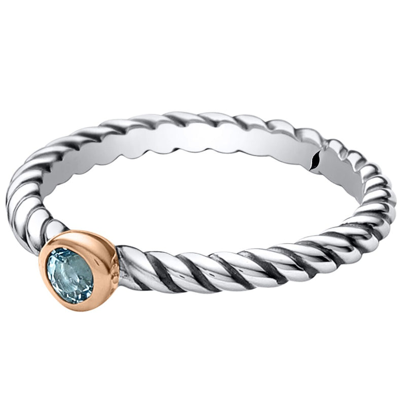 Swiss Blue Topaz Cable Rope Design Stackable Ring In Sterling Silver Sizes 5 To 9 Sr12006 alternate view and angle