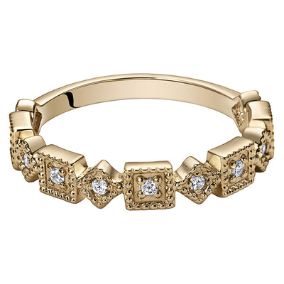 Cubic Zirconia Byzantine Stackable Ring In Rose Tone Sterling Silver Sizes 5 To 9 Sr12032 alternate view and angle