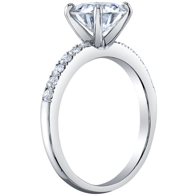2 Carat Moissanite Classic Solitaire Engagement Ring and Wedding Band Bridal Set in Sterling Silver SR12050