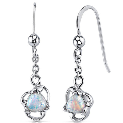 Opal Pendant Earrings Set Sterling Silver trillion 1.5 Carats