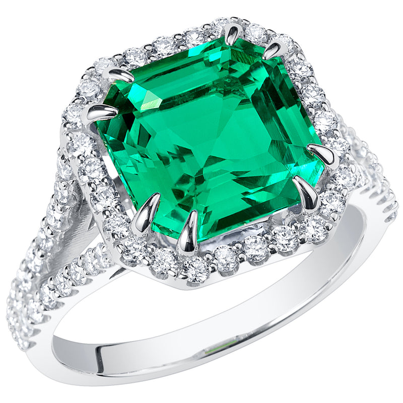 Platinum Asscher Cut Diamond Engagement Ring - F8396