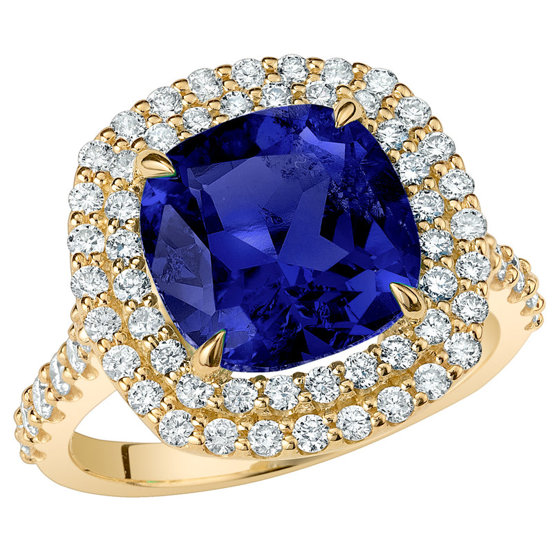  Peora Solid 14K White Gold Created Blue Sapphire with