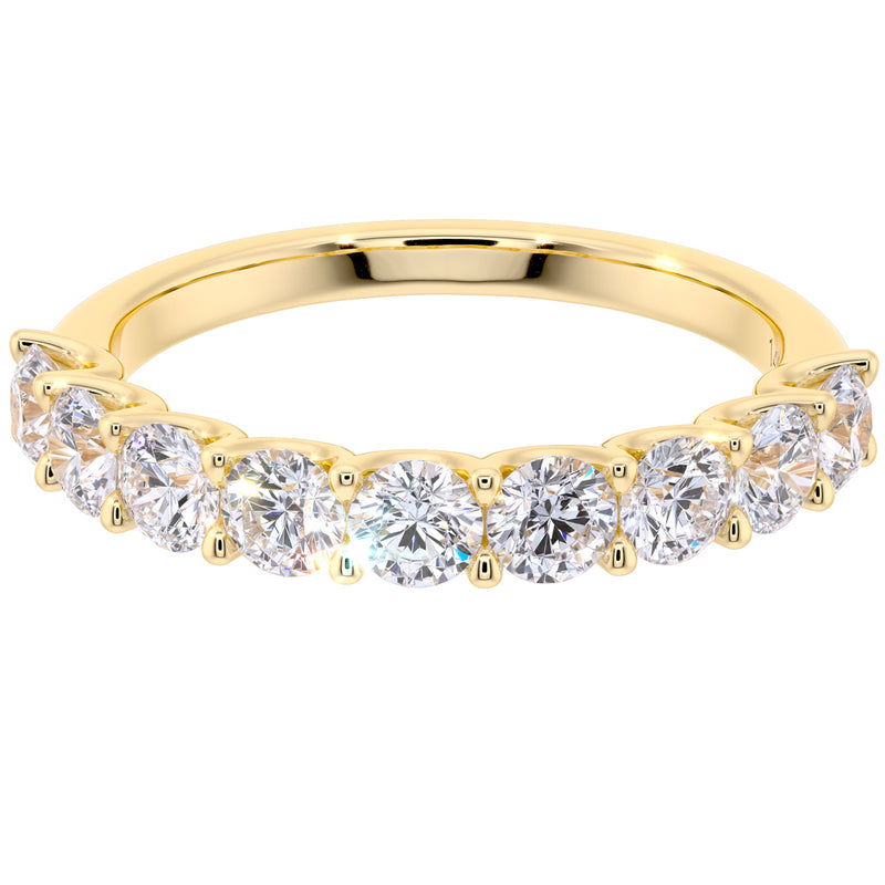 Peora Diamond half eternity ring band 14k Gold