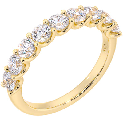 Peora Diamond half eternity ring band 14k Gold