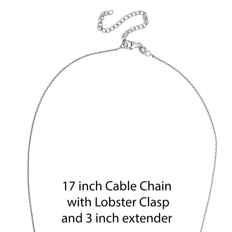 Includes a 17 inch chain with a 3 inch extender
