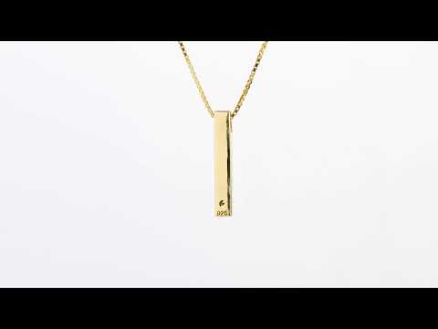 Video of Lab Grown Diamond Vertical Bar Pendant Necklace in Yellow-tone Sterling Silver.  Includes a Peora gift box. Free shipping, 45-day returns, authenticity guaranteed. SP12522