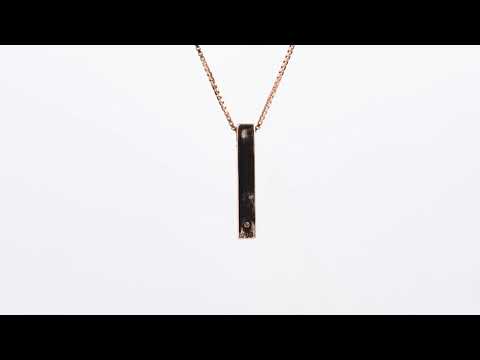 Video of  Lab Grown Diamond Vertical Bar Pendant Necklace in Rose-tone Sterling Silver.  Includes a Peora gift box. Free shipping, 45-day returns, authenticity guaranteed. SP12524
