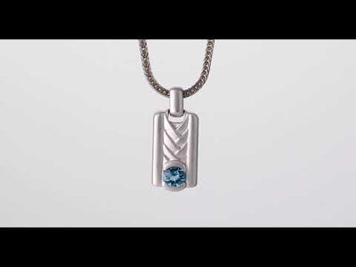 Video of London Blue Topaz Chevron Pendant Necklace For Men In Sterling Silver SN12072. Includes a Peora gift box. Free shipping, 30-day returns, authenticity guaranteed. 