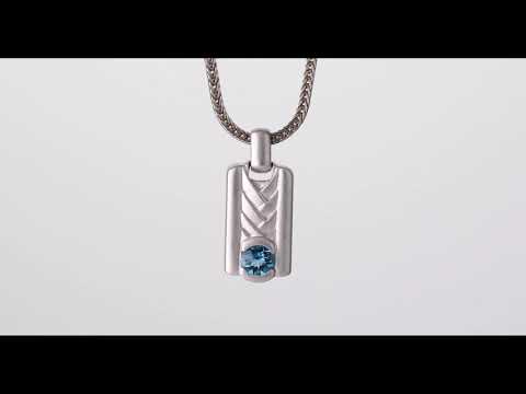 Video of London Blue Topaz Chevron Pendant Necklace For Men In Sterling Silver SN12072. Includes a Peora gift box. Free shipping, 30-day returns, authenticity guaranteed. 