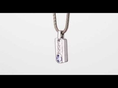 Video of Simulated Alexandrite Chevron Pendant Necklace For Men In Sterling Silver SN12080. Includes a Peora gift box. Free shipping, 30-day returns, authenticity guaranteed. 
