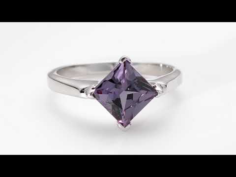 Video of 2.25 cts Princess Cut Alexandrite Sterling Silver Ring SR10492 by Peora Jewelry. Includes a Peora gift box. Free shipping, 30-day returns, authenticity guaranteed. 