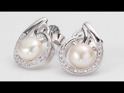 Video of Peora Freshwater Cultured White Pearl Teardrop Knot Earrings in Sterling Silver SE8336. Includes a Peora gift box. Free shipping, 30-day returns, authenticity guaranteed. 