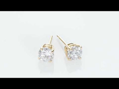 Video of 1 Carat Total Lab Grown Diamond Stud Earrings In 14K Yellow Gold E19226. Includes a Peora gift box. Free shipping, 30-day returns, authenticity guaranteed. 