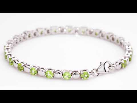 Video of Peridot Bracelet Sterling Silver Round Shape 6.75 Carats SB3542. Includes a Peora gift box. Free shipping, 30-day returns, authenticity guaranteed. 