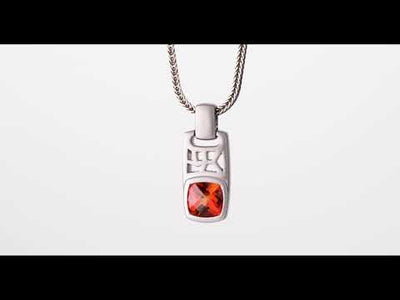 Video of Created Padparadscha Sapphire Tag Pendant Necklace For Men In Sterling Silver SN12060 . Includes a Peora gift box. Free shipping, 30-day returns, authenticity guaranteed. 