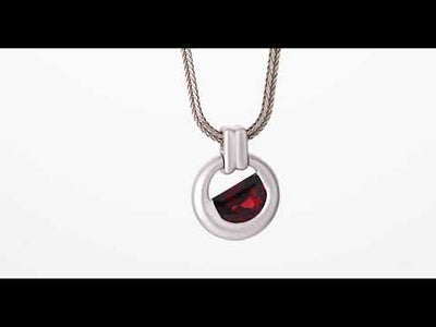 Video of Garnet Amulet Pendant Necklace For Men In Sterling Silver SN12046. Includes a Peora gift box. Free shipping, 30-day returns, authenticity guaranteed. 
