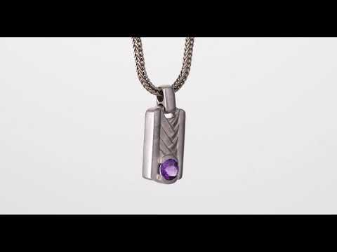 Video of Amethyst Chevron Pendant Necklace For Men In Sterling Silver SN12064. Includes a Peora gift box. Free shipping, 30-day returns, authenticity guaranteed. 