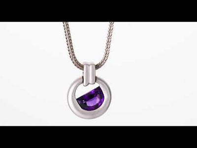Video of Amethyst Amulet Pendant Necklace For Men In Sterling Silver SN12042. Includes a Peora gift box. Free shipping, 30-day returns, authenticity guaranteed. 
