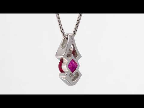 Video of Created Ruby Sterling Silver Pagoda Pendant Necklace SP11630. Includes a Peora gift box. Free shipping, 30-day returns, authenticity guaranteed. 