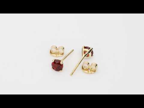 Video of 4mm Round Garnet Solitaire Stud Earrings in 14K White Gold.  Includes a Peora gift box. Free shipping, 45-day returns, authenticity guaranteed. E19304
