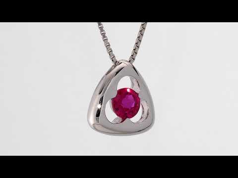 Video of Created Ruby Sterling Silver Trinity Knot Pendant Necklace SP11770. Includes a Peora gift box. Free shipping, 30-day returns, authenticity guaranteed. 