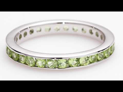 Video of Peridot Eternity Band Ring Sterling Silver 1.00 Carats Sizes 5-9 SR11542. Includes a Peora gift box. Free shipping, 30-day returns, authenticity guaranteed. 