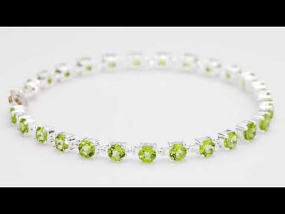 Video of Peridot Bracelet Sterling Silver Round Shape 7.25 Carats SB3674. Includes a Peora gift box. Free shipping, 30-day returns, authenticity guaranteed. 