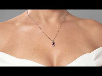 Video of Created Ruby Sterling Silver Tumi Pendant Necklace SP11730. Includes a Peora gift box. Free shipping, 30-day returns, authenticity guaranteed. 