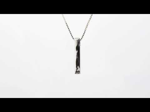 Video of Peora Lab Grown Diamond Vertical Bar Pendant Necklace in Sterling Silver.  Includes a Peora gift box. Free shipping, 45-day returns, authenticity guaranteed. SP12520