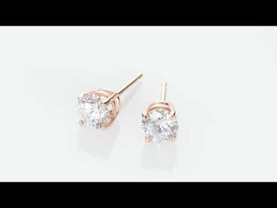 Video of 1 Carat Total Lab Grown Diamond Stud Earrings In 14K Rose Gold E19228. Includes a Peora gift box. Free shipping, 30-day returns, authenticity guaranteed. 