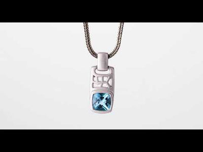 Video of London Blue Topaz Tag Pendant Necklace For Men In Sterling Silver SN12054. Includes a Peora gift box. Free shipping, 30-day returns, authenticity guaranteed. 