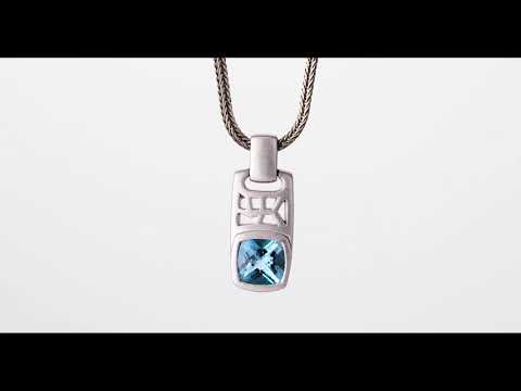 Video of London Blue Topaz Tag Pendant Necklace For Men In Sterling Silver SN12054. Includes a Peora gift box. Free shipping, 30-day returns, authenticity guaranteed. 