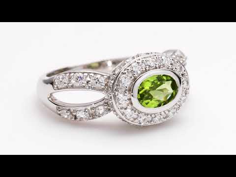 Video of Peridot Ring Sterling Silver Oval Shape 0.75 Carats SR9754. Includes a Peora gift box. Free shipping, 30-day returns, authenticity guaranteed. 