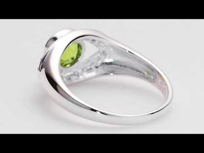 Video of Peridot Ring Sterling Silver Round Shape 0.75 Carats SR10194. Includes a Peora gift box. Free shipping, 30-day returns, authenticity guaranteed. 